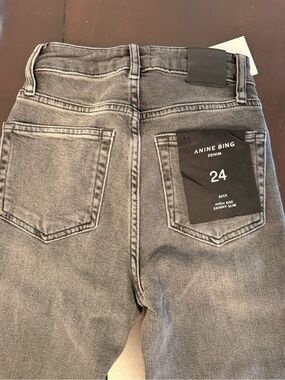 NWT ANINE BING Beck High Rise Skinny Jeans Dark Grey
